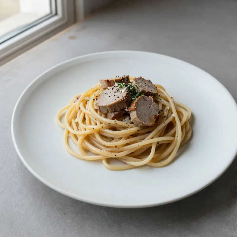 Pasta karbonara sa šunkom i sirom